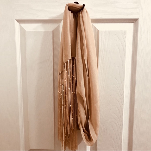 Unbranded Accessories - Peachy Nude Pearl Beaded Shawl